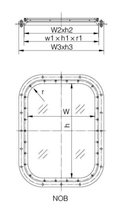 300*425 Rectangular Fixed Window - Marine Window - Hi-Sea Stocks